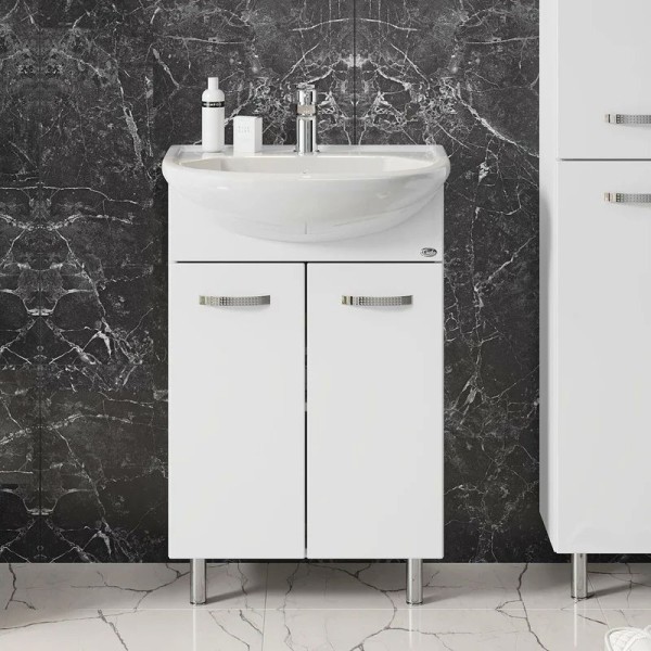 Тумба с раковиной Onika Коралл 55 напольная, белая