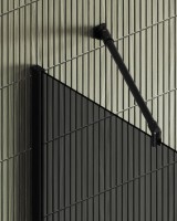 Душевая перегородка Maybahglass MGD-693-6ш 89 см, профиль черный, стекло графит