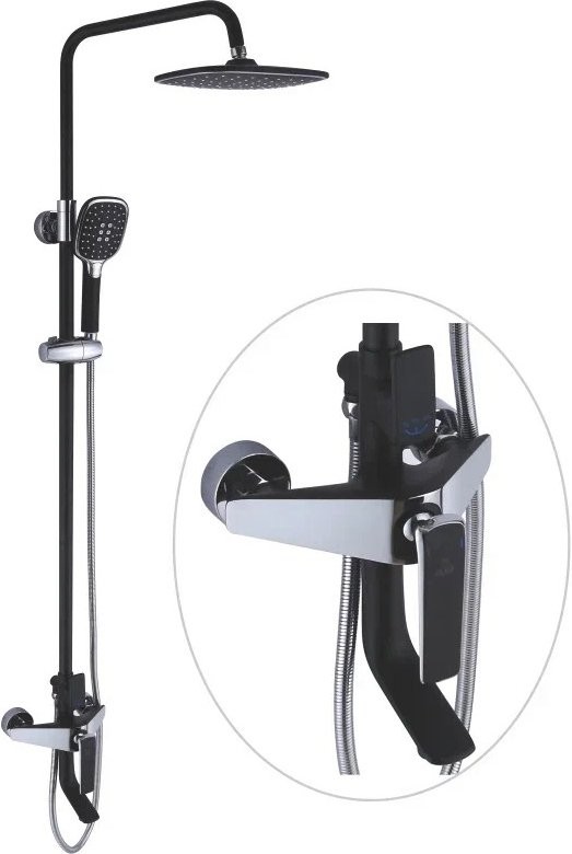 Душевая стойка Rose R1336H черная