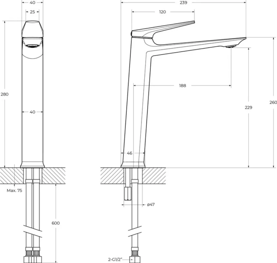 Смеситель для раковины Cezares Liner LC-01-W0 хром
