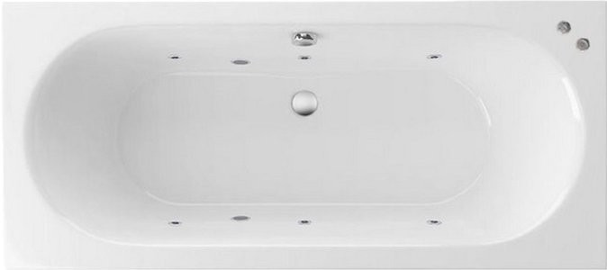 Акриловая ванна Excellent Oceana Slim WAEX.OCE18S.SOFT 180x80 см, встраиваемая, с гидромассажем, белая, с каркасом, со сливом-переливом
