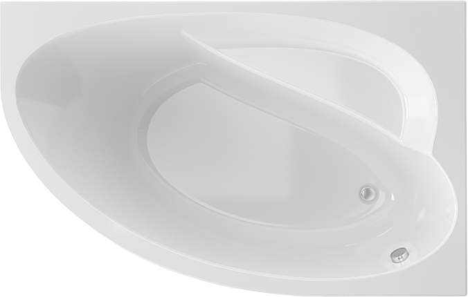 Акриловая ванна Alex Baitler Nero R 150x95 см, угловая, правая, встраиваемая, белая, асимметричная, с экраном