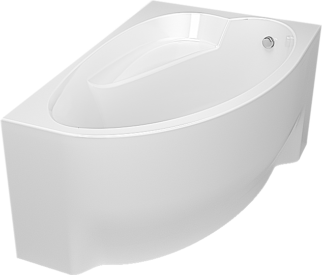Акриловая ванна Alex Baitler Nero R 150x95 см, угловая, правая, встраиваемая, белая, асимметричная, с экраном