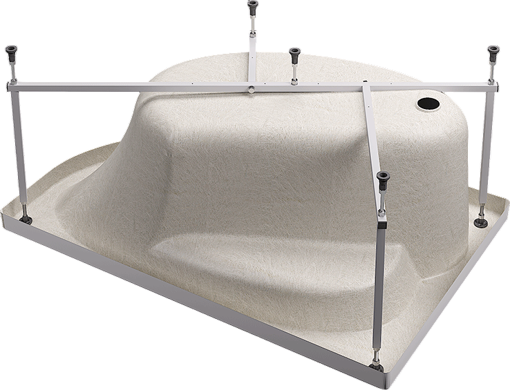 Акриловая ванна Alex Baitler Nero R 150x95 см, угловая, правая, встраиваемая, белая, асимметричная, с экраном