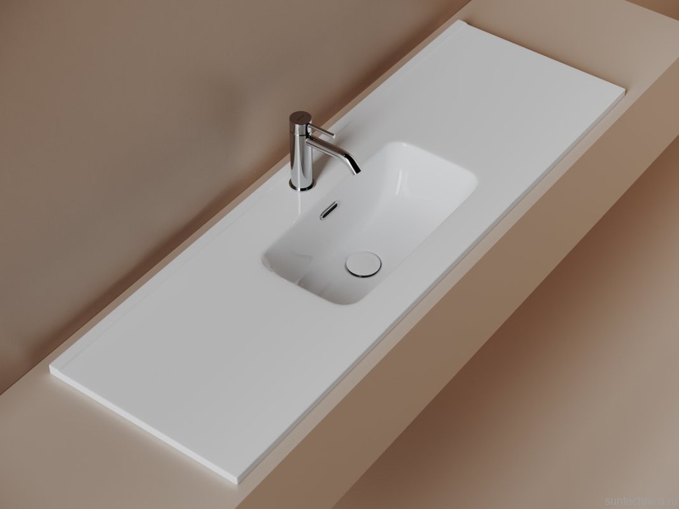 Раковина накладная Ceramicanova Compact 1210x395x170, белый, CN7028