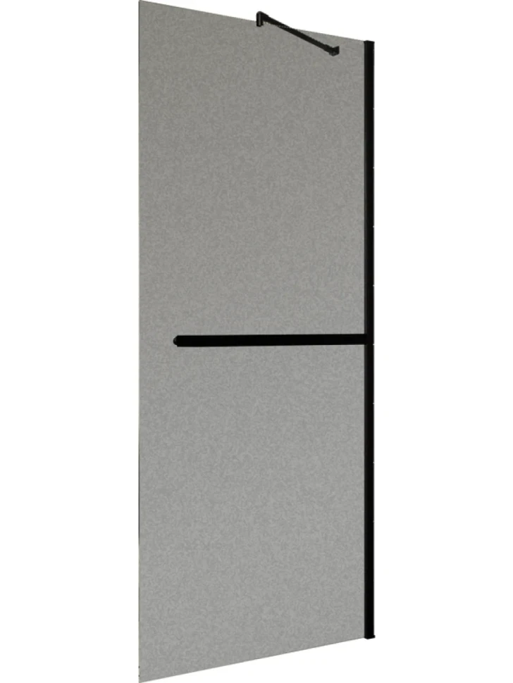 Душевая перегородка Maybahglass MGD-736-6ш 89 см, профиль черный, стекло графит матовое
