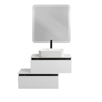 Мебель для ванной комнаты Cezares Slider 80 подвесная, 2 ящика, со столешницей, bianco opaco