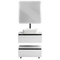 Мебель для ванной комнаты Cezares Slider 80 подвесная, 2 ящика, со столешницей, bianco opaco