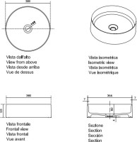 Накладная раковина Galassia SmartB 7405 38 белая, круглая, фаянс