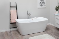 Акриловая ванна Allen Brau Infinity 2 170x80 см, отдельностоящая, белая, на ножках, со сливом-переливом
