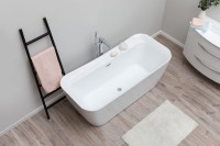 Акриловая ванна Allen Brau Infinity 2 170x80 см, отдельностоящая, белая, на ножках, со сливом-переливом