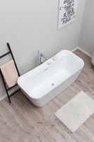 Акриловая ванна Allen Brau Infinity 2 170x80 см, отдельностоящая, белая, на ножках, со сливом-переливом