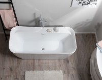 Акриловая ванна Allen Brau Infinity 2 170x80 см, отдельностоящая, белая, на ножках, со сливом-переливом