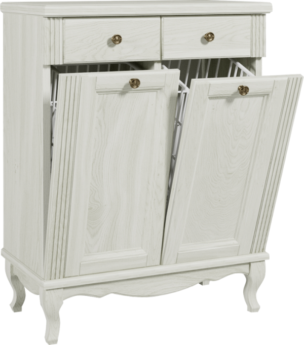 Тумба ValenHouse Лиора 65 с 2 бельевыми корзинами, слоновая кость, фурнитура бронза