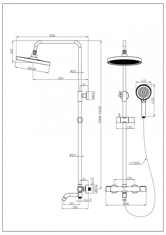 Душевая стойка Esbano ESDSCELI-DSMB черный