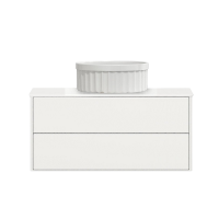 Тумба под раковину со столешницей Belux Джаз 110 подвесная, белая глянцевая