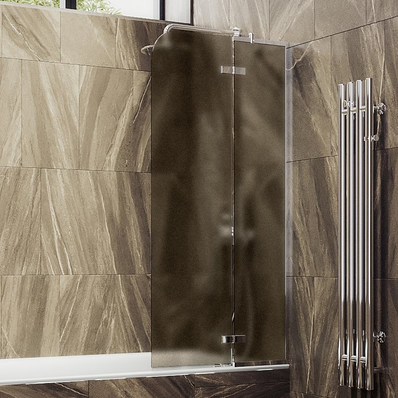 Шторка на ванну Maybahglass MGV-917-4 99 см, профиль хром, стекло бронза матовое