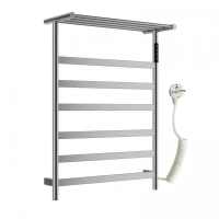 Полотенцесушитель электрический Wonzon & Woghand Essen WW-A403-BR 75x55 см, подключение справа, брашированный никель, лесенка, с полкой