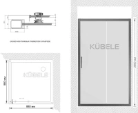 Душевой уголок Kubele DE019 S-MAT-BR 90х90 см, профиль бронза