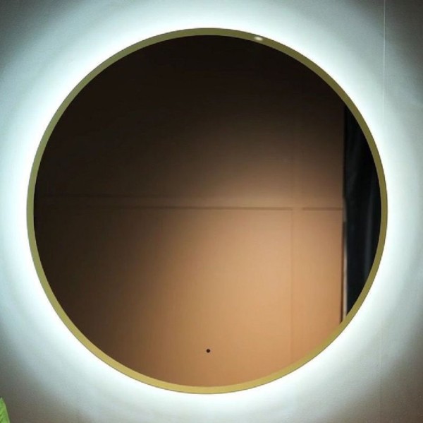 Зеркало круглое Art&Max Sanremo 77 золото, с LED-подсветкой, 6000К