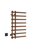 Полотенцесушитель электрический Boheme Venturo 722-BRB 80x50 см, скрытое подключение слева, брашированная бронза, лесенка, из стали