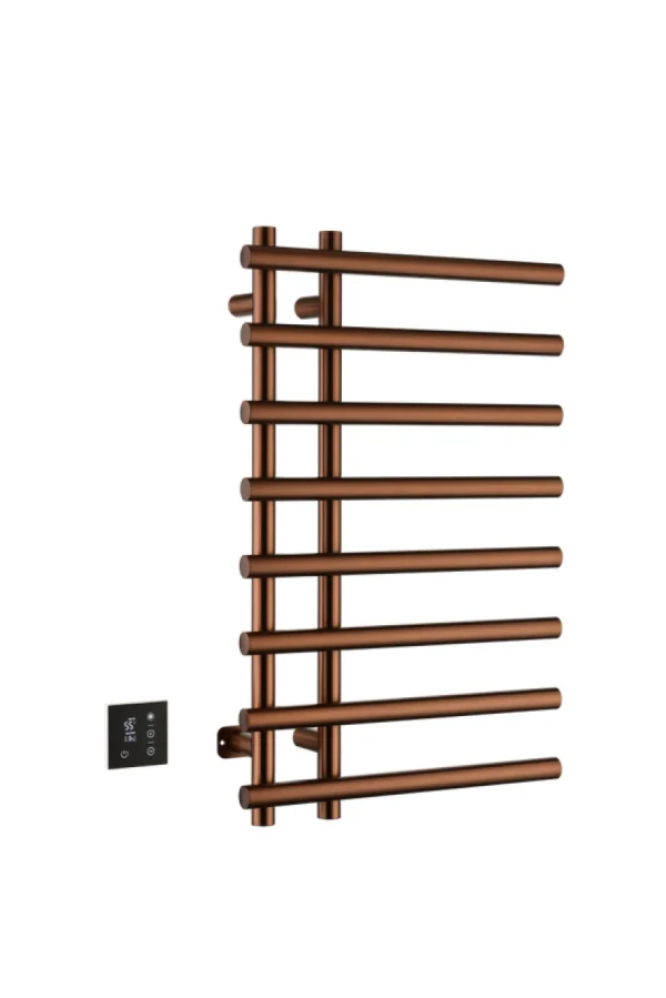 Полотенцесушитель электрический Boheme Venturo 722-BRB 80x50 см, скрытое подключение слева, брашированная бронза, лесенка, из стали
