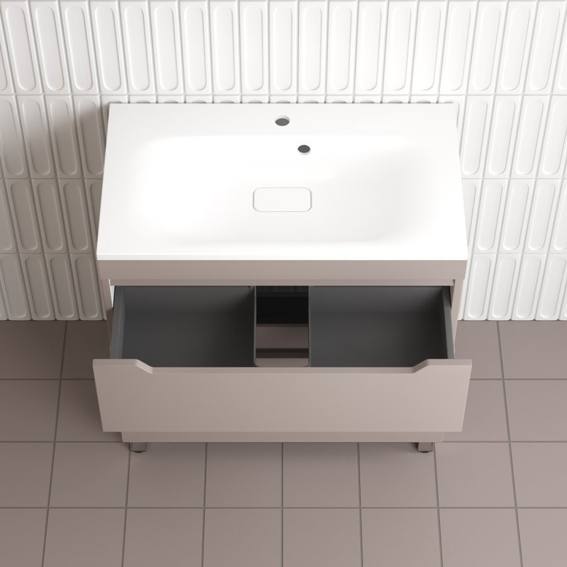 Тумба под раковину без столешницы Style Line Остин 80 напольная, тауп темный эмаль plus