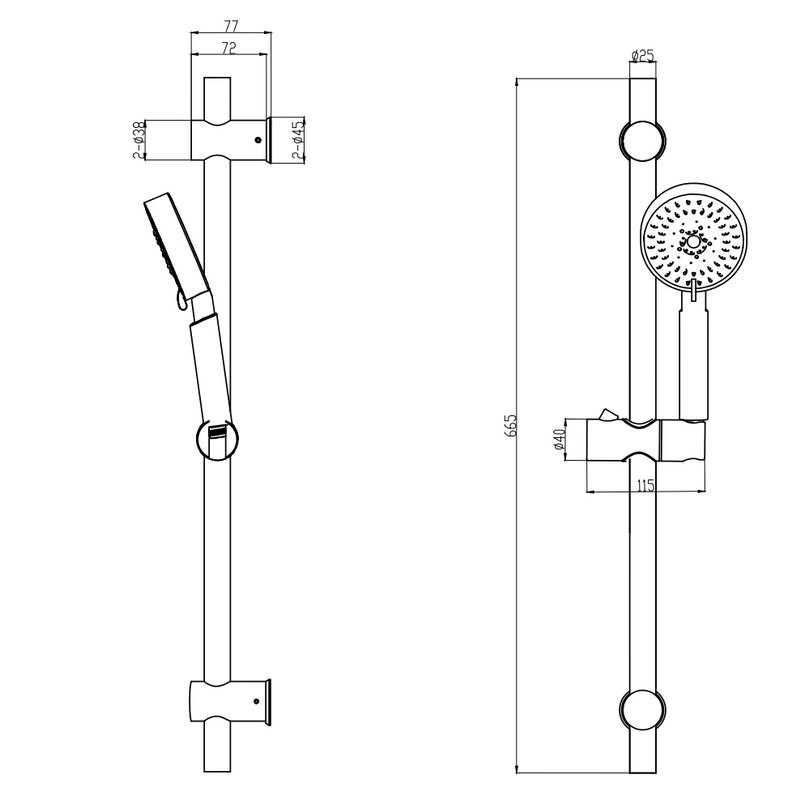 Душевой гарнитур Olive'S BD04G золото