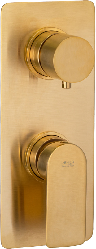 Встраиваемый смеситель для душа и ванны Remer Infinity I92KBBG С ВНУТРЕННЕЙ ЧАСТЬЮ, золото брашированное