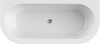 Акриловая ванна Cezares Slim SLIM WALL-180-80-60-W37-SET 180x80 см, пристенная, белая, овальная, с каркасом, с экраном, со сливом-переливом