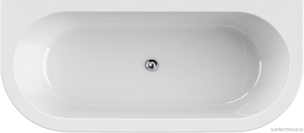 Акриловая ванна Cezares Slim SLIM WALL-180-80-60-W37-SET 180x80 см, пристенная, белая, овальная, с каркасом, с экраном, со сливом-переливом