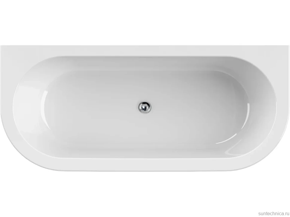 Акриловая ванна Cezares Slim SLIM WALL-180-80-60-W37-SET 180x80 см, пристенная, белая, овальная, с каркасом, с экраном, со сливом-переливом