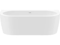 Акриловая ванна Cezares Slim SLIM WALL-180-80-60-W37-SET 180x80 см, пристенная, белая, овальная, с каркасом, с экраном, со сливом-переливом