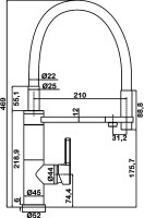 Комплект Мойка Omoikiri TADZAVA 44-U/I-IN ULTRA 15 нержавеющая сталь + Смеситель Swedbe Selene Plus 8640 черный, нержавеющая сталь