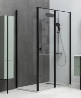 Душевой уголок Allen Brau Priority 140x90, профиль черный браш, стекло прозрачное