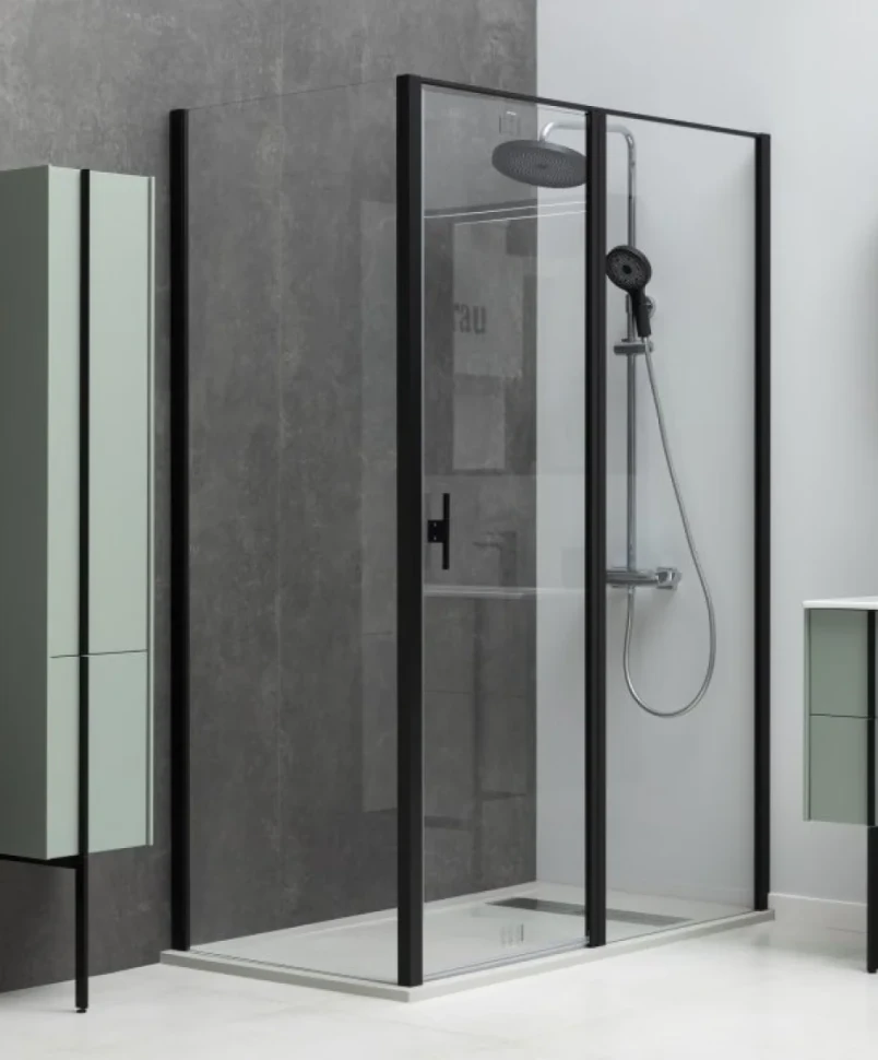 Душевой уголок Allen Brau Priority 140x90, профиль черный браш, стекло прозрачное