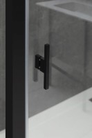 Душевой уголок Allen Brau Priority 140x90, профиль черный браш, стекло прозрачное