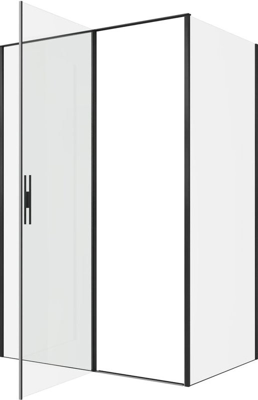 Душевой уголок Allen Brau Priority 140x90, профиль черный браш, стекло прозрачное
