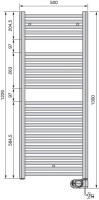 Полотенцесушитель электрический Zehnder Aura PBEBZ-120-050/MQ RAL 9005 matt 120x50 черный