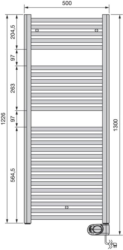 Полотенцесушитель электрический Zehnder Aura PBEBZ-120-050/MQ RAL 9005 matt 120x50 черный