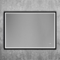 Зеркало Art&Max Aversa 90х65 черное, с LED-подсветкой, 6000К