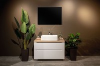 Зеркало Art&Max Aversa 90х65 черное, с LED-подсветкой, 6000К