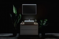 Зеркало Art&Max Aversa 90х65 черное, с LED-подсветкой, 6000К