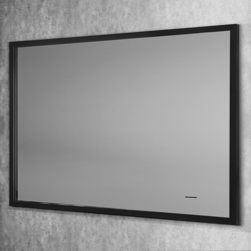 Зеркало Art&Max Aversa 90х65 черное, с LED-подсветкой, 6000К