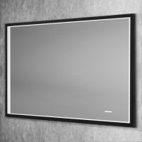 Зеркало Art&Max Aversa 90х65 черное, с LED-подсветкой, 6000К