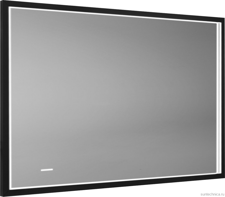 Зеркало Art&Max Aversa 90х65 черное, с LED-подсветкой, 6000К