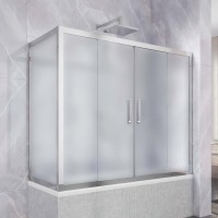 Шторка на ванну Kubele DE019 PR4-MAT-CH 170х80 см, профиль хром