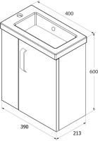 Тумба под раковину IDDIS Torr 40 L, подвесная, белая