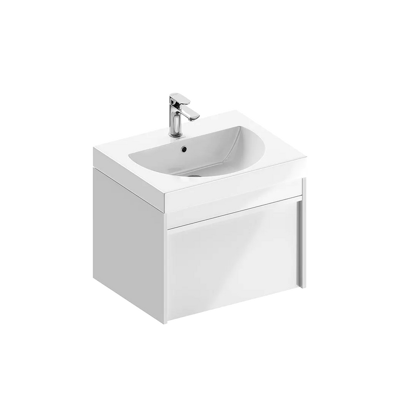 Тумба с раковиной KERAMA MARAZZI Modula 60 подвесная, белая глянцевая, раковина Buongiorno 60