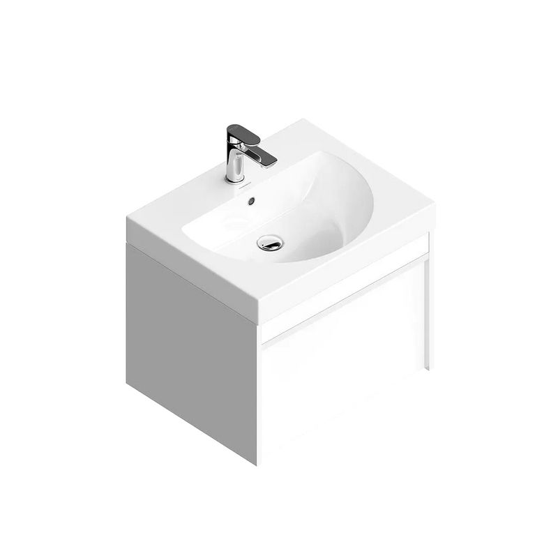 Тумба с раковиной KERAMA MARAZZI Modula 60 подвесная, белая глянцевая, раковина Buongiorno 60